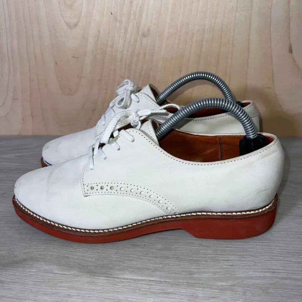 Brooks Brothers Cream Suede Oxfords W3005 Women's 6.5 (Narrow AA)‎